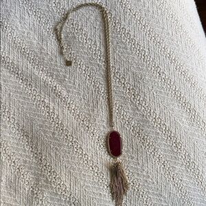 Kendra Scott Elegant Gold and Red Pendant Necklace